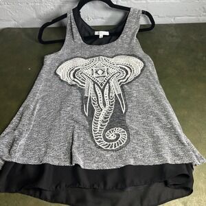Moa‎ Moa Embroidered Elephant Tank Top Size XS Women's Flowy Tank